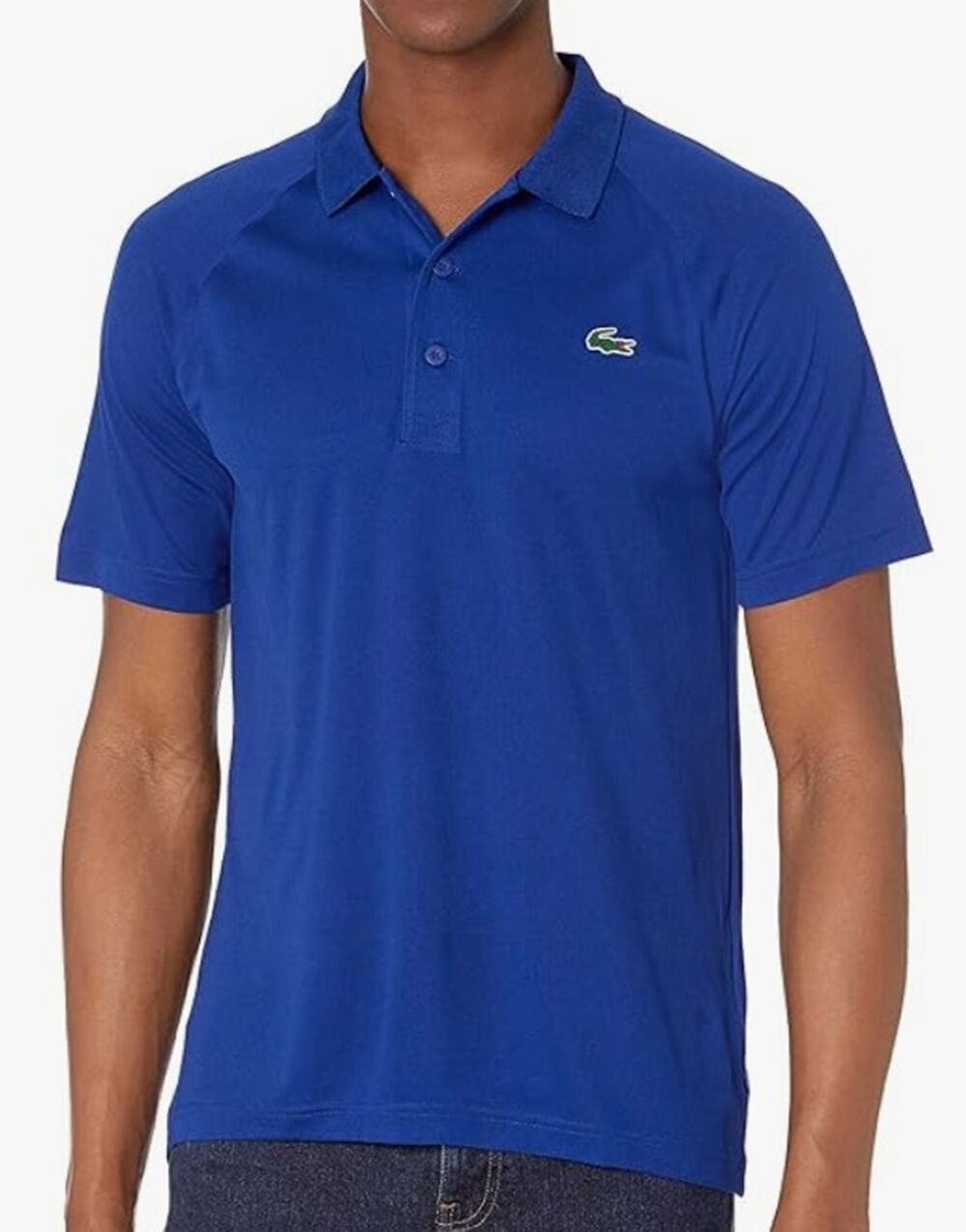 Lacoste Mens Ultra Dry Raglan Sleeve Polo Sport Short Cosmic L